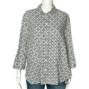 NWOT ZARA  100%‎ Linen TOP button down Size S.
